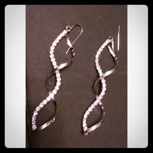 Clear Stone Twist Earrings